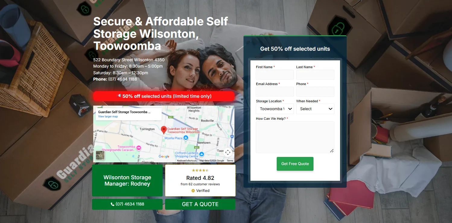 Get 50% Off Secure Self Storage in Wilsonton, Toowoomba