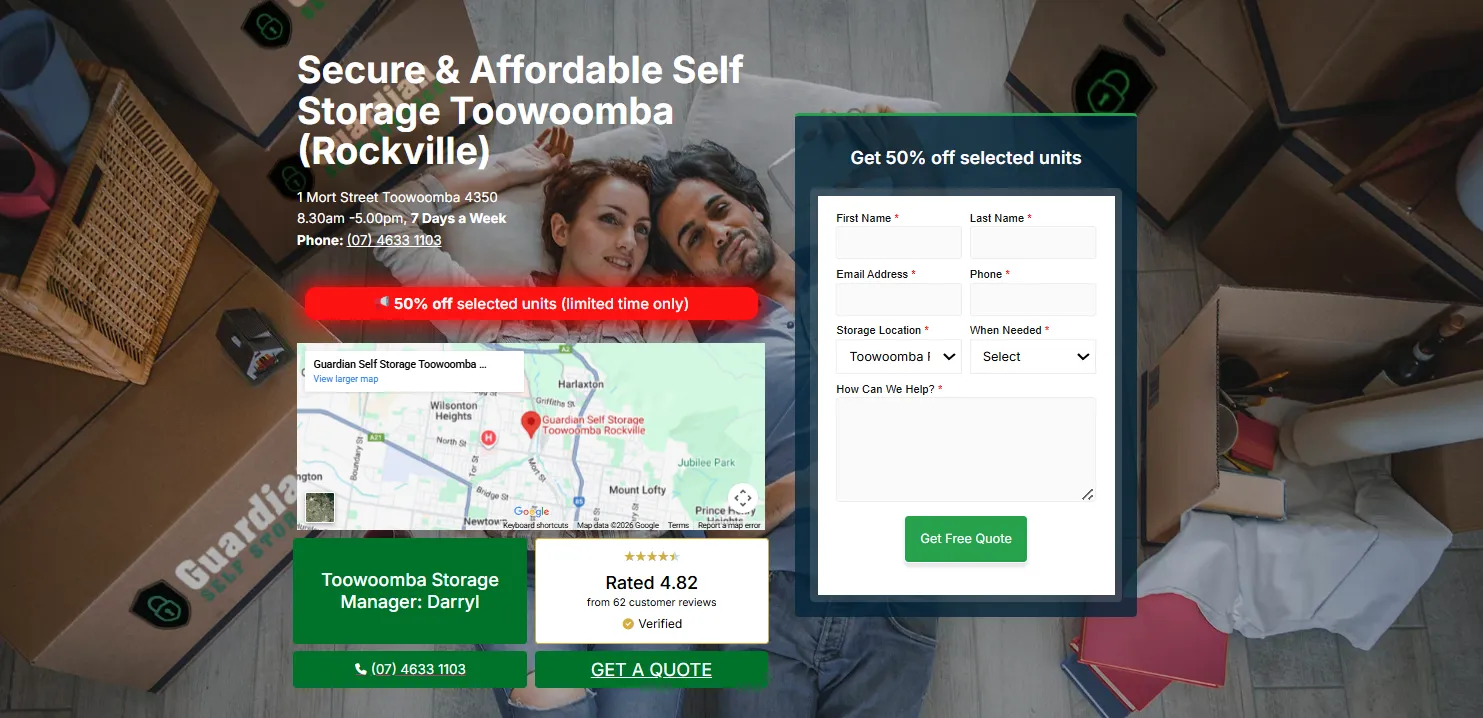 Secure & Affordable Self Storage in Rockville, Toowoomba – 50% Off Selected Units